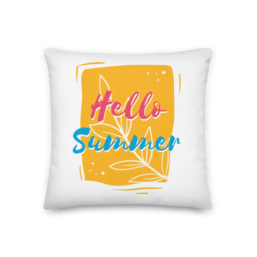 18″×18″ Hello Summer Square Premium Pillow by Design Express