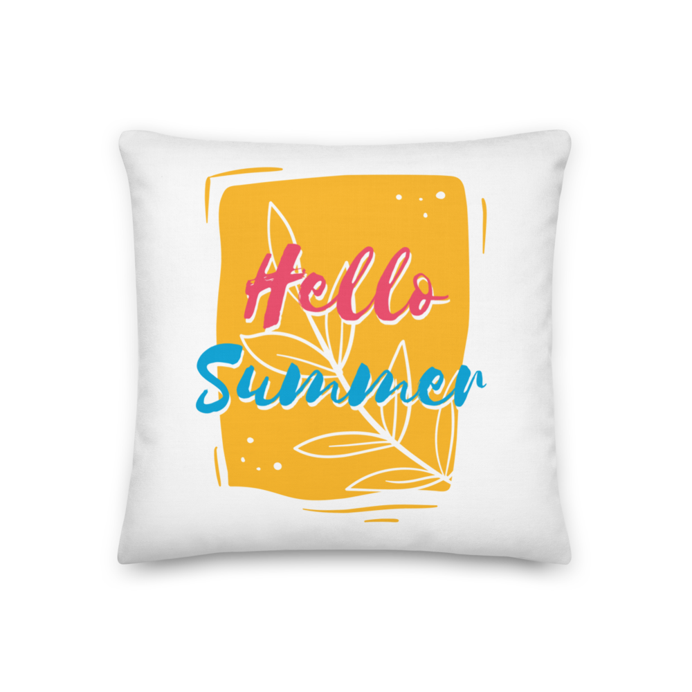 18″×18″ Hello Summer Square Premium Pillow by Design Express