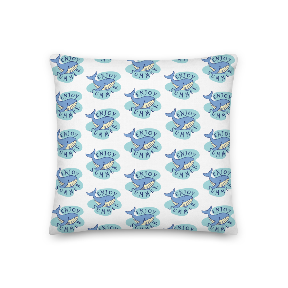 18″×18″ Whale Enjoy Summer Premium Pillow by Design Express