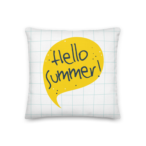 18″×18″ Hello Summer Yellow Premium Pillow by Design Express