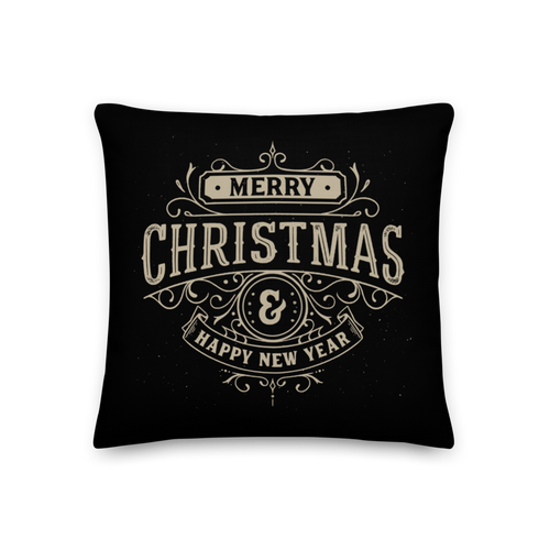 18″×18″ Merry Christmas & Happy New Year Premium Pillow by Design Express