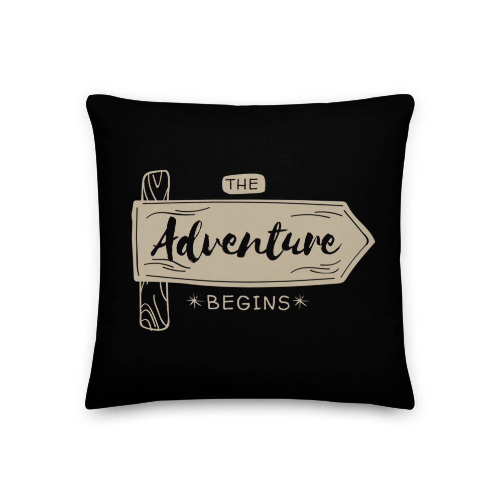 18″×18″ the Adventure Begin Premium Pillow by Design Express