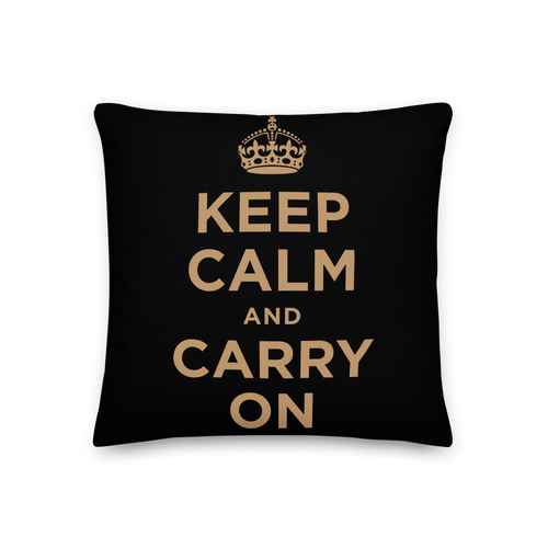 Default Title Keep Calm And Carry On (Black Gold) Premium Pillow by Design Express