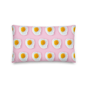 Pink Eggs Pattern Premium Square Pillow by Design Express