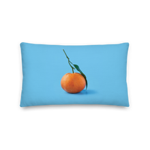 Orange on Blue Premium Square Pillow by Design Express