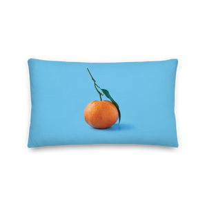 Orange on Blue Premium Square Pillow by Design Express