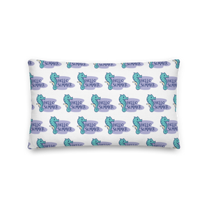 Seahorse Hello Summer Premium Pillow by Design Express