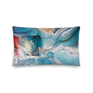 20″×12″ Colorful Marble Liquid ink Art Full Print Premium Pillow by Design Express