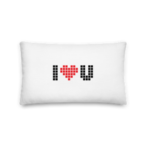 20″×12″ I Heart U Pixel Premium Pillow by Design Express