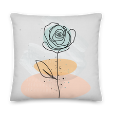 Pasty Flower Line Square Premium Pillow by Design Express