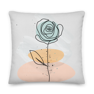 Pasty Flower Line Square Premium Pillow by Design Express