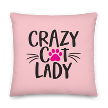 Crazy Cat Lady (Cat Lover) Funny Square Premium Pillow by Design Express