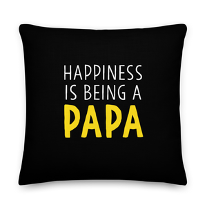 Happiness is Being a Papa (Funny) Square Premium Pillow by Design Express