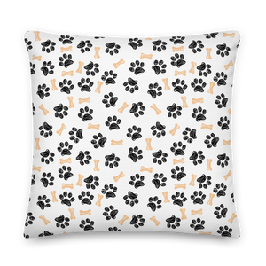 Dog Paws and Bones Pattern Premium Pillow by Design Express