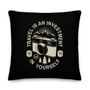 Travel Is An Investment In Yourself Square Premium Pillow by Design Express