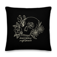 Marvelous Nightmare Flower Skull Square Premium Pillow by Design Express