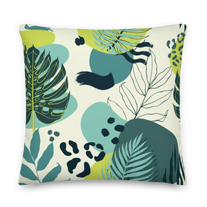 Fresh Tropical Leaf Pattern Premium Pillow by Design Express