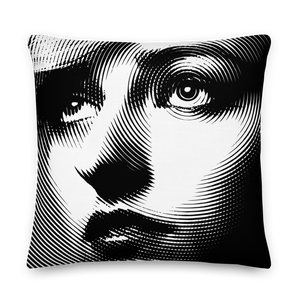 Face Art Black & White Premium Pillow by Design Express