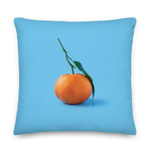 Orange on Blue Premium Square Pillow by Design Express