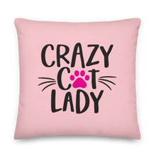 22×22 Crazy Cat Lady (Cat Lover) Funny Square Premium Pillow by Design Express