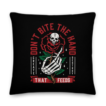 22″×22″ Don't Bite The Hand That Feeds Premium Pillow by Design Express