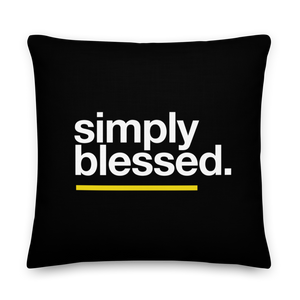 22″×22″ Simply Blessed (Sans) Premium Pillow by Design Express