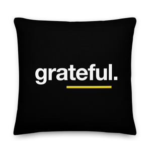 22″×22″ Grateful (Sans) Premium Pillow by Design Express