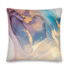 22″×22″ Soft Marble Liquid ink Art Full Print Premium Pillow by Design Express