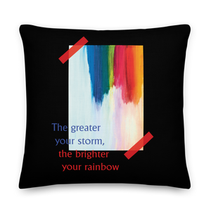 22″×22″ Rainbow Premium Black Pillow by Design Express