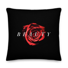 22″×22″ Beauty Red Rose Premium Square Pillow by Design Express