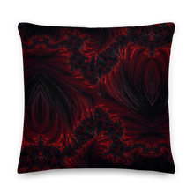 22″×22″ Black Red Fractal Art Premium Pillow by Design Express