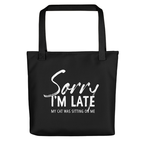 Default Title Sorry I'm Late (Funny Cat Lover) Tote bag by Design Express