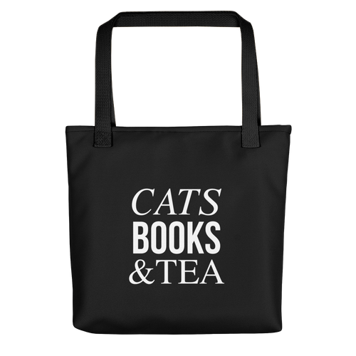 Default Title Cats Books Tea (Funny) Tote bag by Design Express