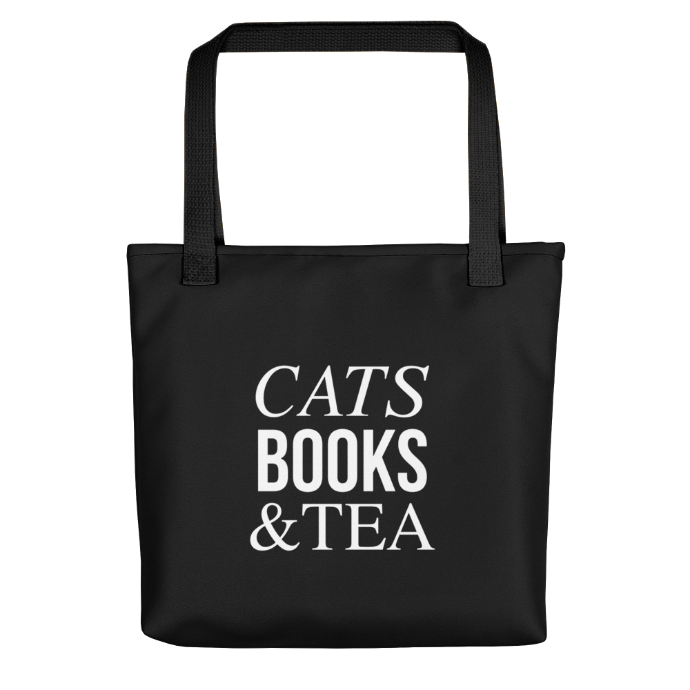 Default Title Cats Books Tea (Funny) Tote bag by Design Express