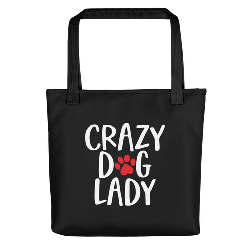 Default Title Crazy Dog Lady (Dog lover) Funny Tote bag by Design Express