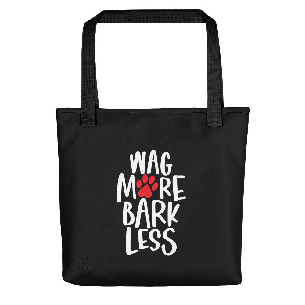 Default Title Wag More Bark Less (Dog lover) Funny Tote bag by Design Express