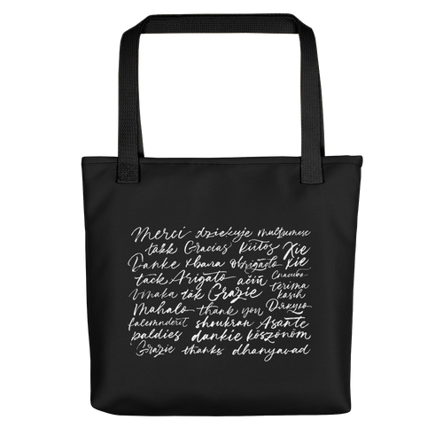 Default Title Thank You Various Language Tote bag by Design Express