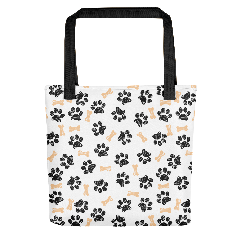 Default Title Dog Paws and Bones Pattern Tote bag by Design Express