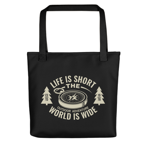 Default Title Life Is Short, World is Wide Tote bag by Design Express