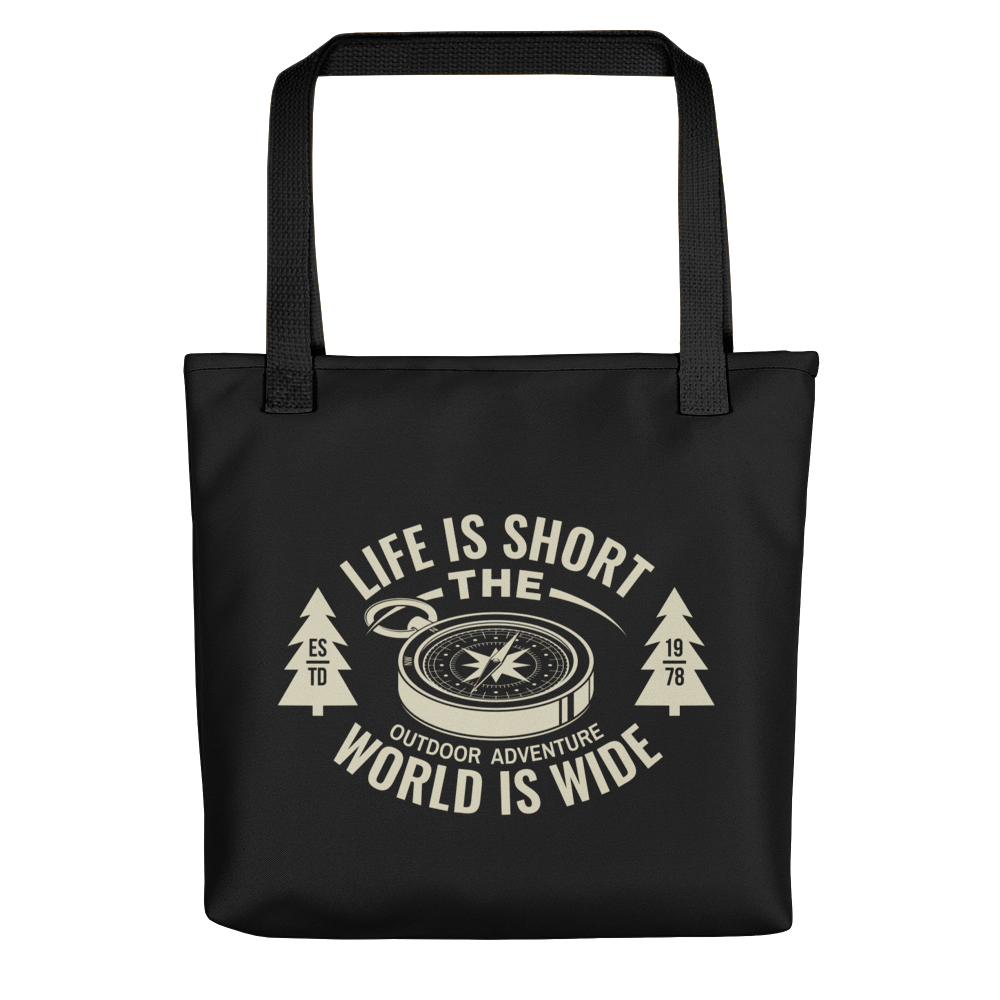 Default Title Life Is Short, World is Wide Tote bag by Design Express