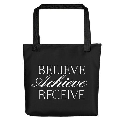 Default Title Believe Achieve Receieve Tote bag by Design Express