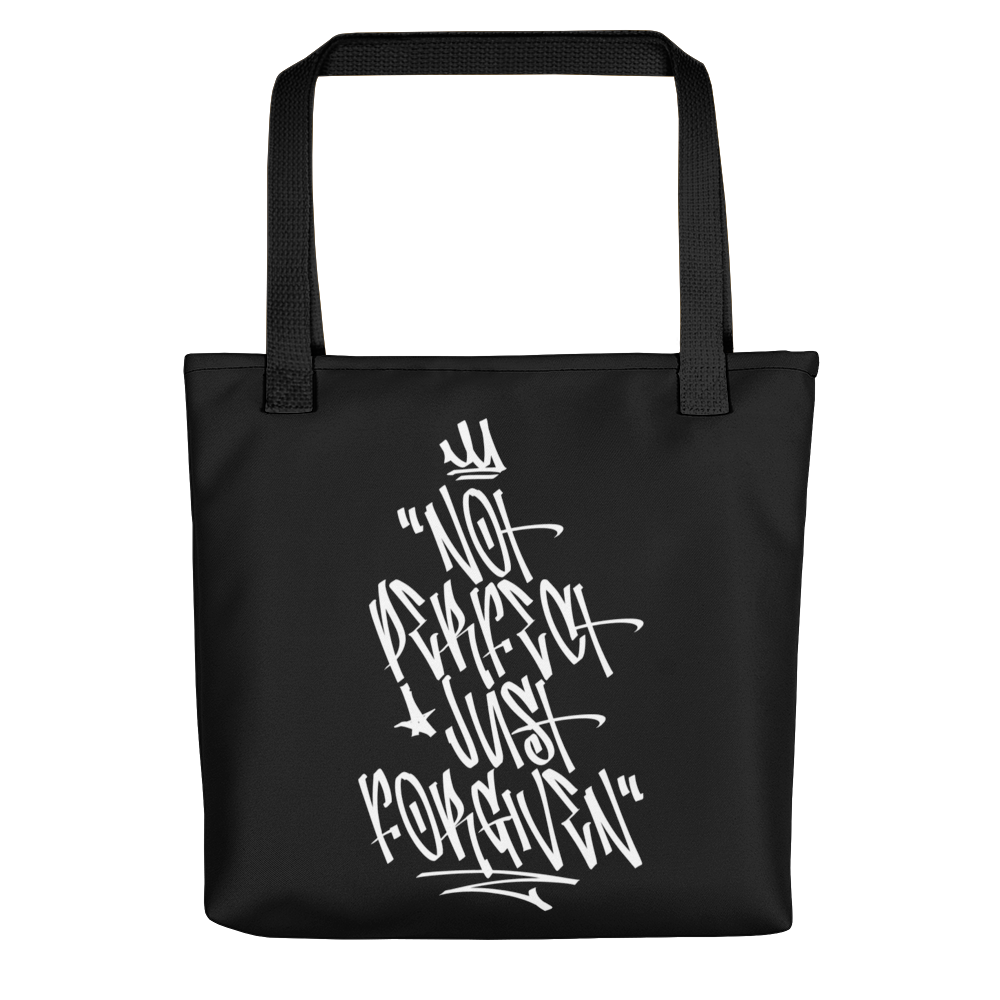 Default Title Not Perfect Just Forgiven Graffiti (motivation) Tote bag by Design Express