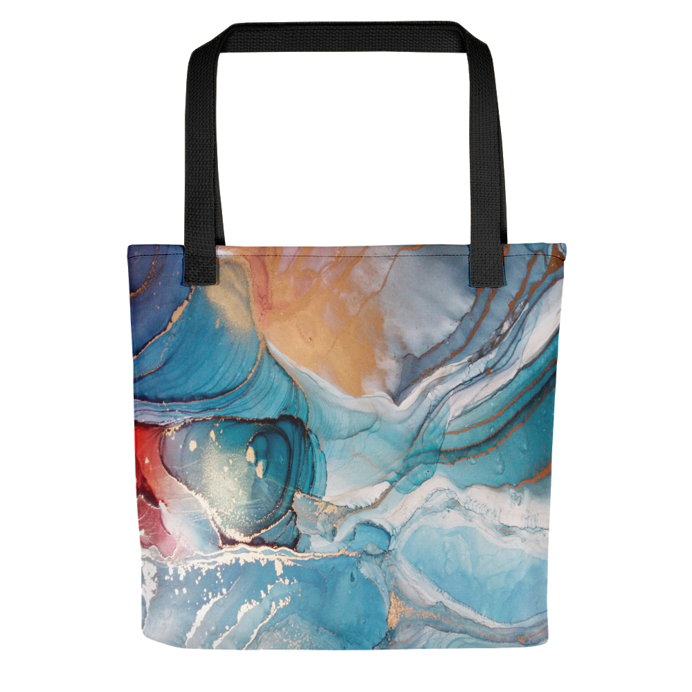 Default Title Colorful Marble Liquid ink Art Full Print Tote bag by Design Express