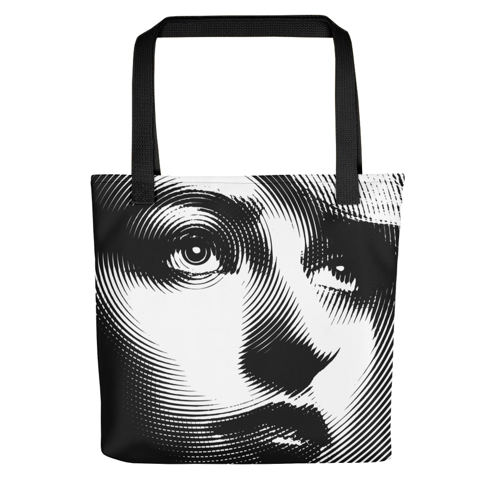 Default Title Face Art Black & White Tote bag by Design Express