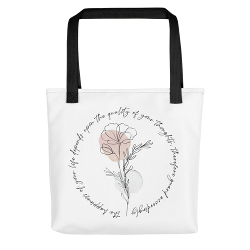 Default Title the happiness of your life deppends upon the quality of your thoughts Tote bag by Design Express