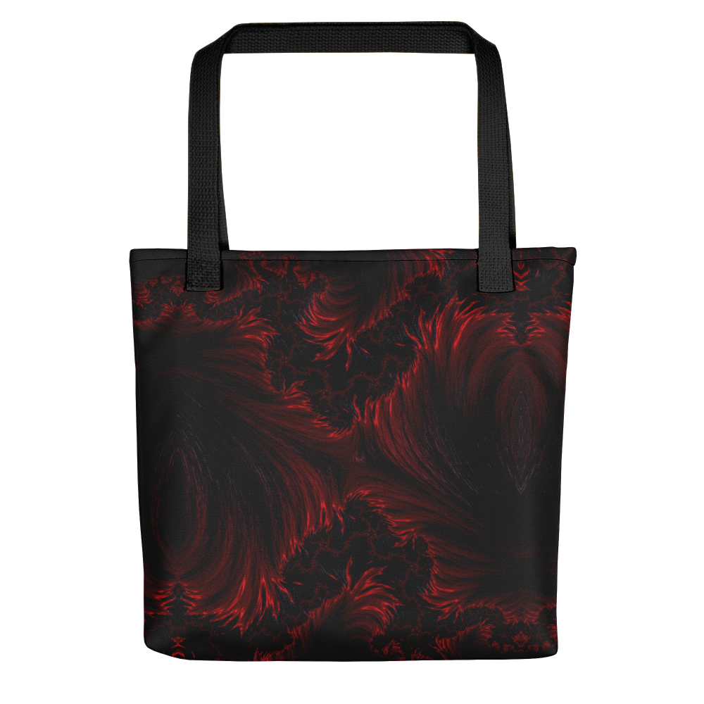 Default Title Black Red Fractal Art Tote bag by Design Express