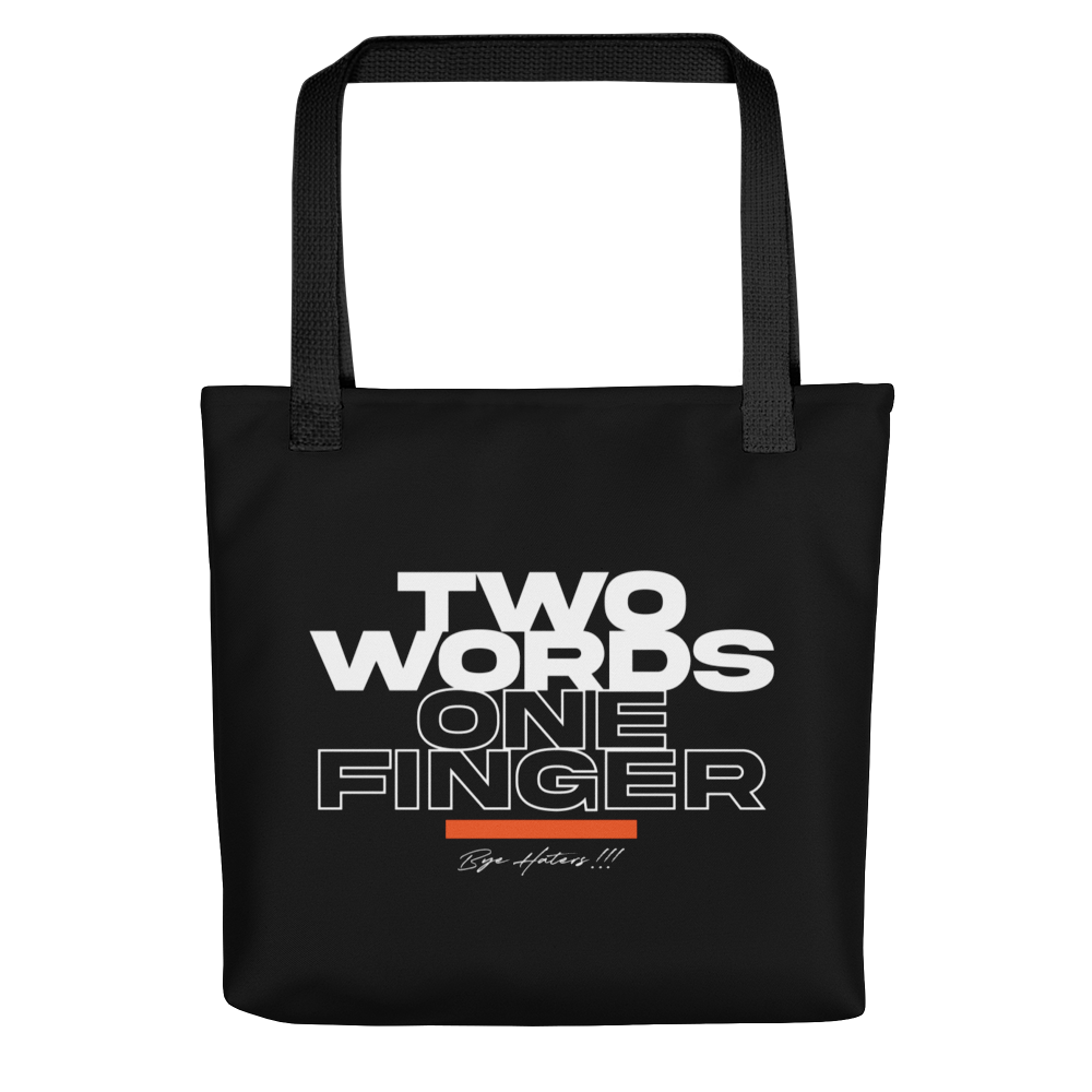 Default Title Two Words One Finger Tote Bag by Design Express