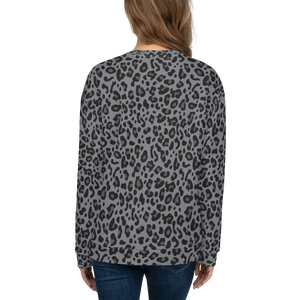 Grey Leopard Print Unisex Sweatshirt by Design Express