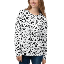 XS Black & White Leopard Print Unisex Sweatshirt by Design Express