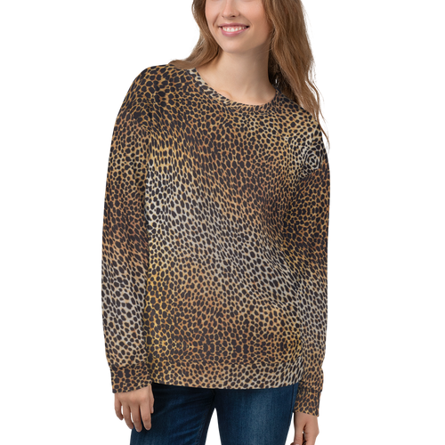 XS Leopard Brown Pattern Unisex Sweatshirt by Design Express